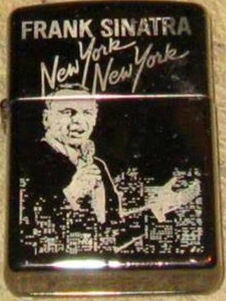 Rare Retired Frank Sinatra Ny Ny Zippo Lighter W/Torch Insert